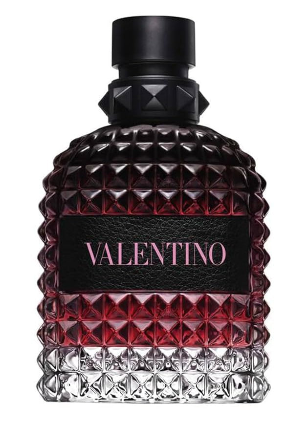 Valentino perfume bottle with a textured design on a white background